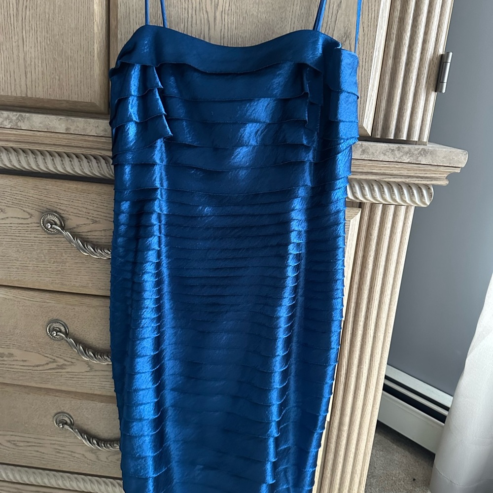 Elegant Blue Tiered Dress